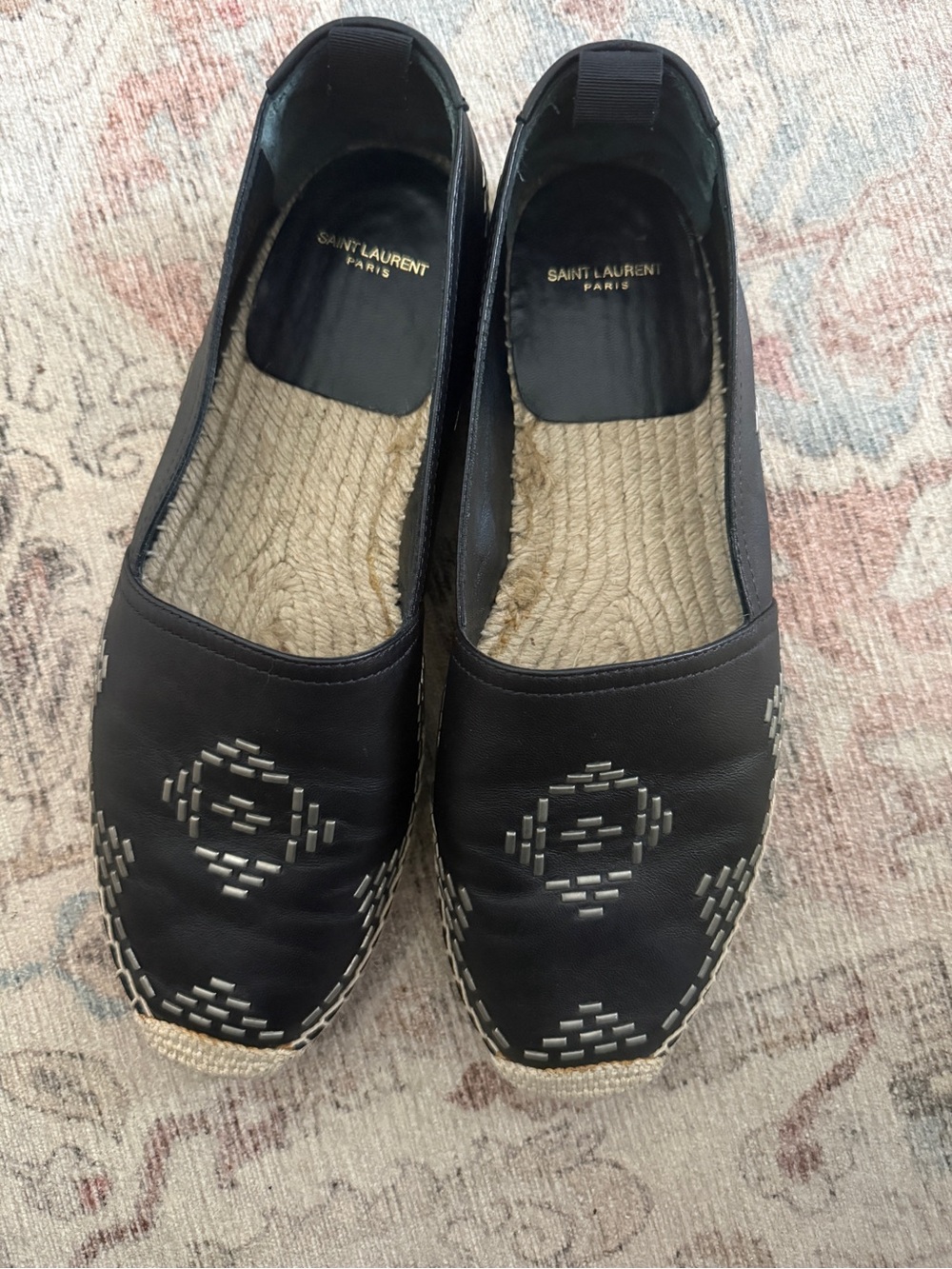 Saint Laurent Studded Leather Espadrilles